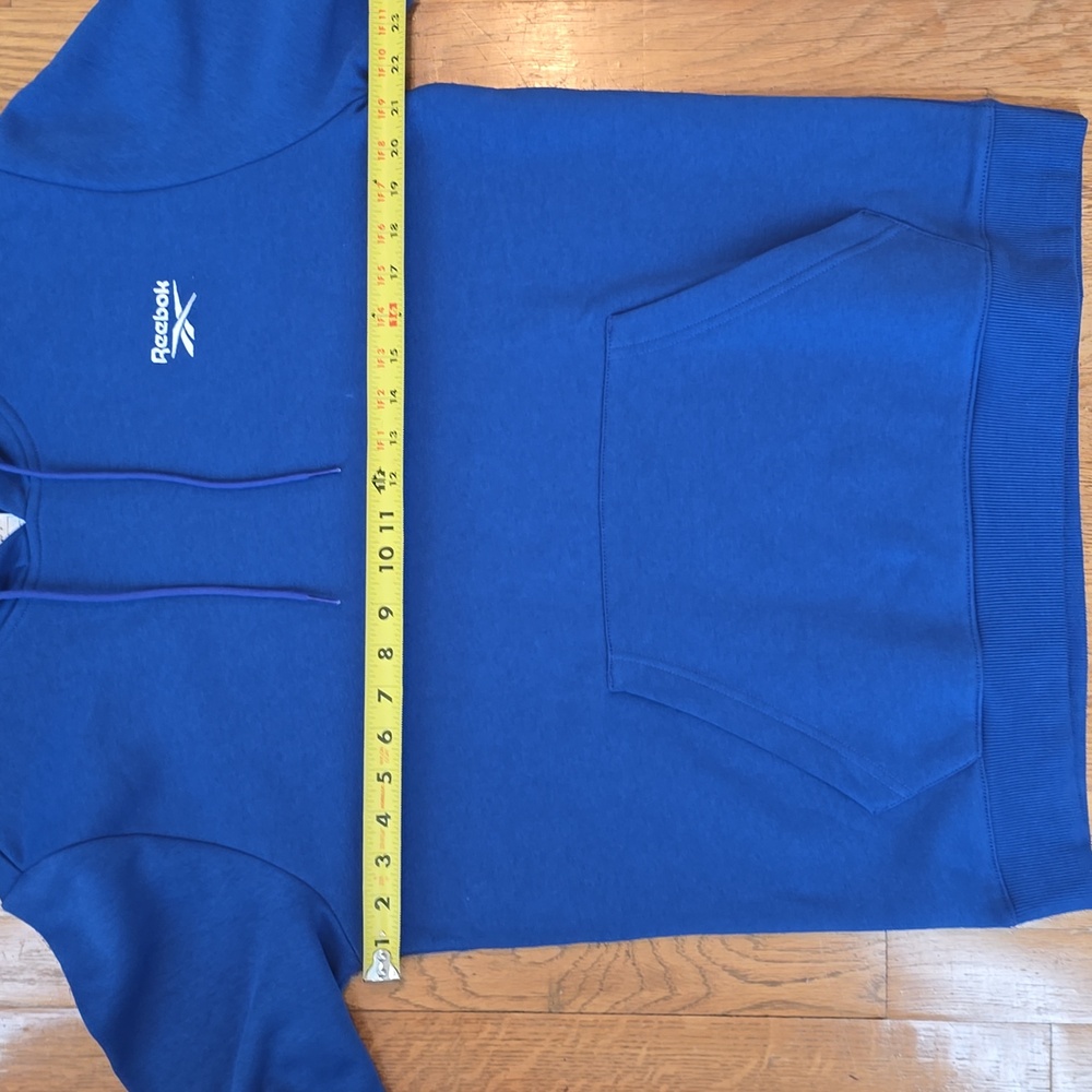 REEBOK BRAND SIGNATURE MEN'S BLUE PULLOVER FLEECE HOODIE SIZE MEDIUM - Picture 8 of 15